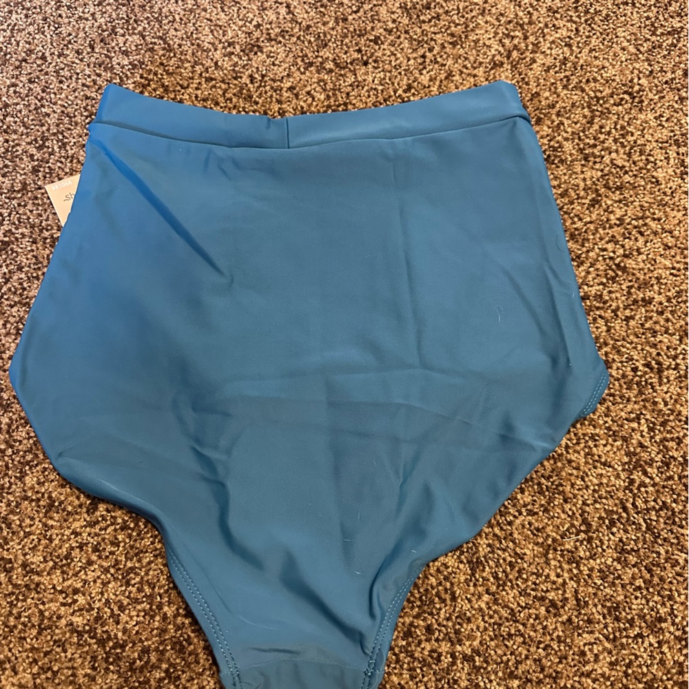Shapermint Teal High-Waisted Bikini Bottom - Picture 5 of 6